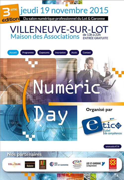 Numeric Day jeudi 19 novembre 2015 Villeneuve-sur-Lot Numeric Day jeudi 19 novembre 2015 Villeneuve-sur-Lot