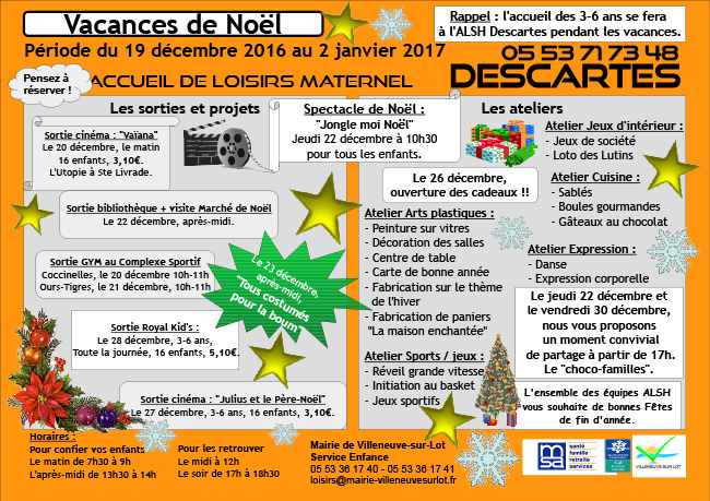 Noel 2016 ALSH de Villeneuve-sur-Lot Noel 2016 ALSH de Villeneuve-sur-Lot