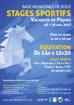 Stages sportifs 2017 à Villeneuve-sur-Lot Stages sportifs 2017 à Villeneuve-sur-Lot