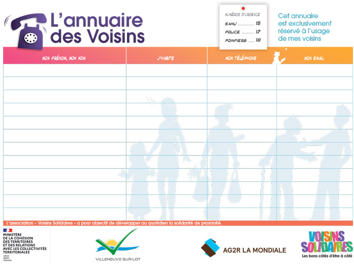 Annuaire des voisins solidaires de Villeneuve