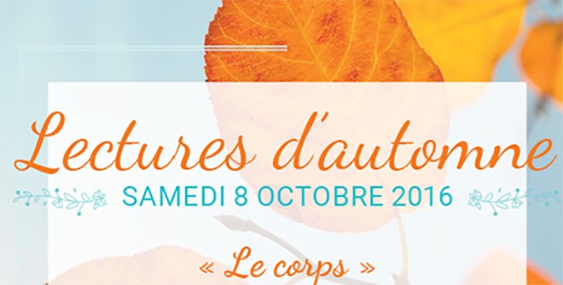 Lectures d'automne : samedi 8 octobre 2016