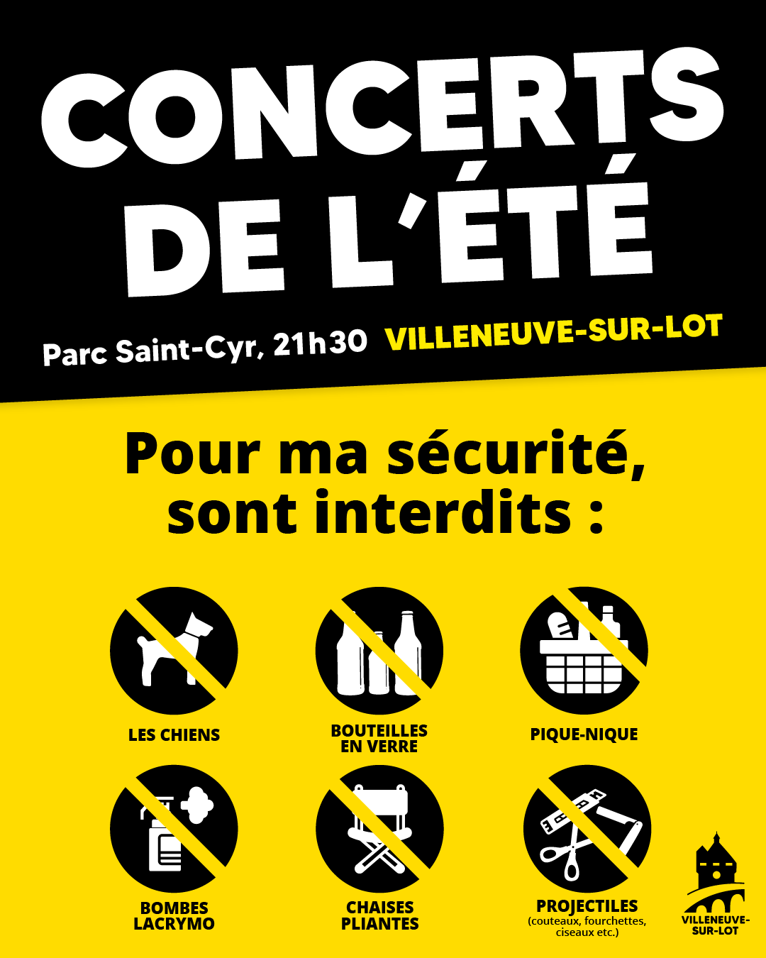 Consignes de sécurité pour les concerts de l'été