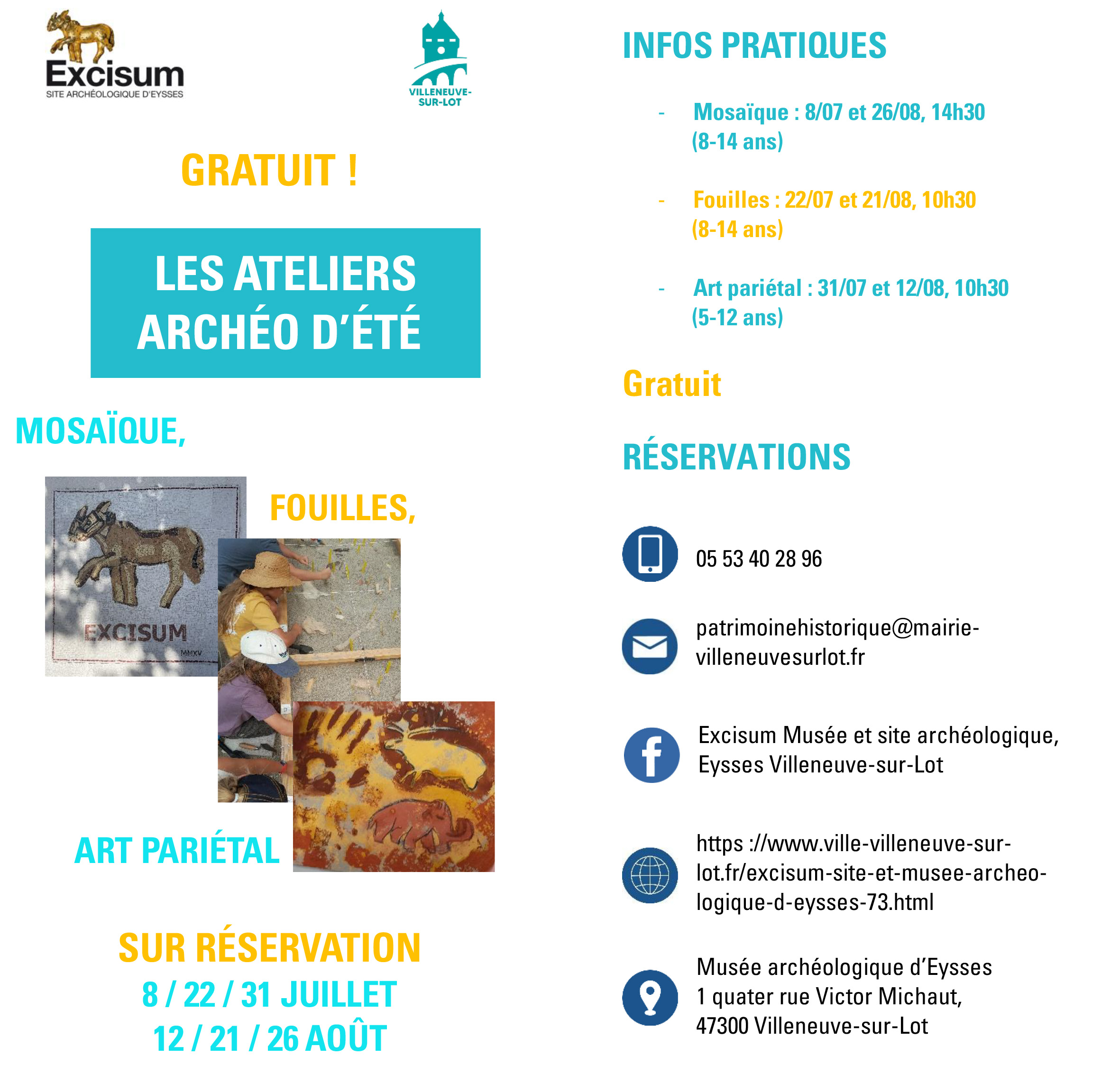 Flyer des ateliers archeo d'ete Flyer des ateliers archeo d'ete