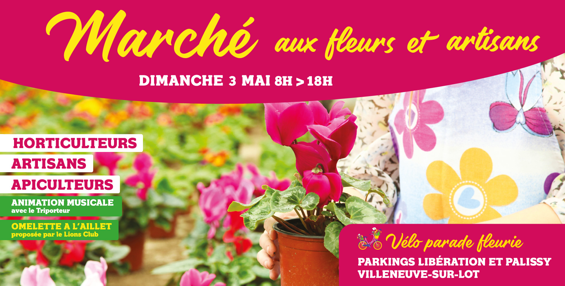 Affiche du marché aux fleurs et artisans 2026